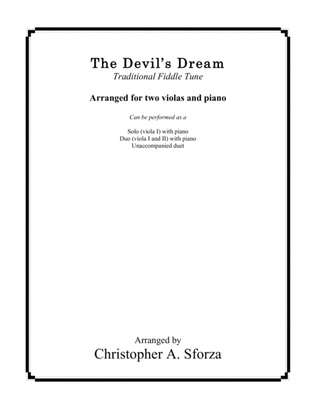 Book cover for The Devil's Dream, for two violas and piano