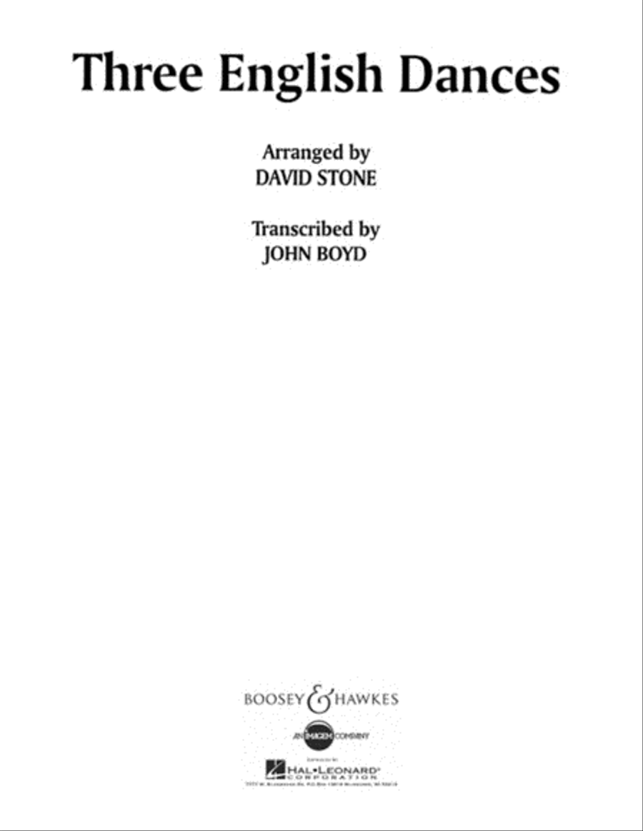 Three English Dances Concert Band scores gallery preview page 1