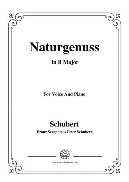 Schubert-Naturgenuss,in B Major,for Voice&Piano image number null