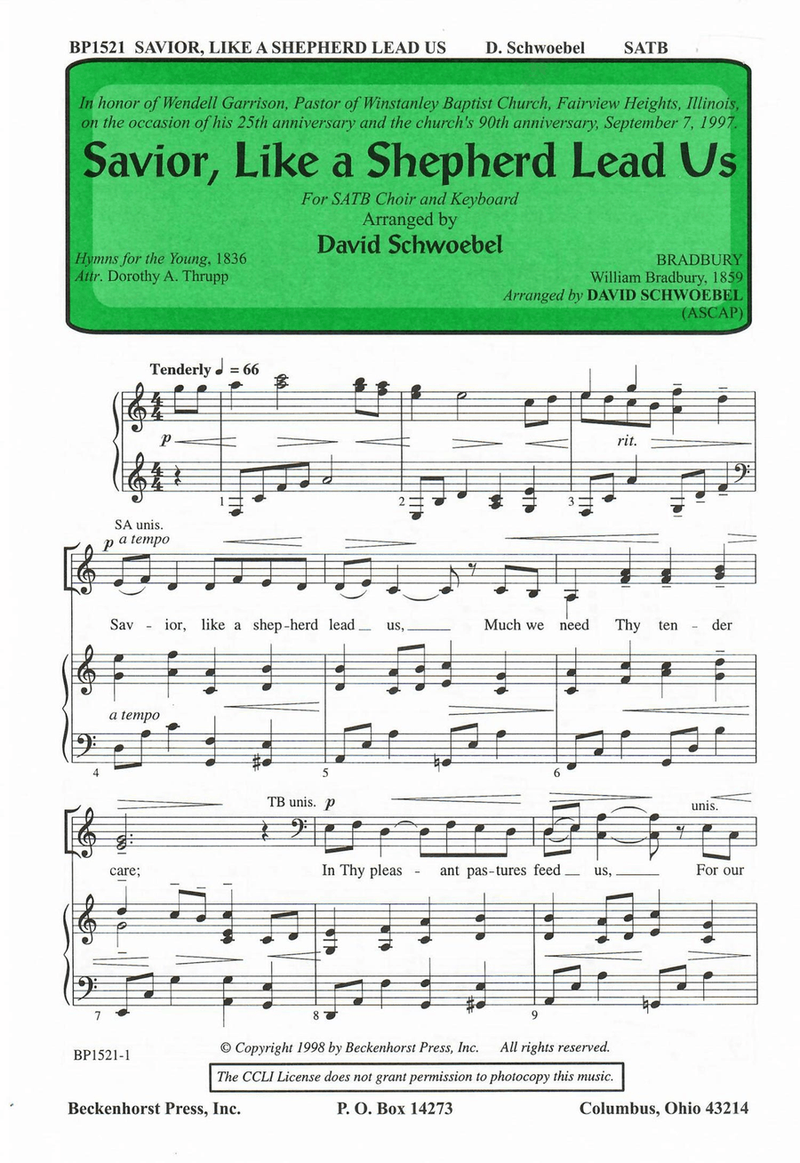 Savior, Like a Shepherd Lead Us - Schwoebel 4-Part scores gallery preview page 1