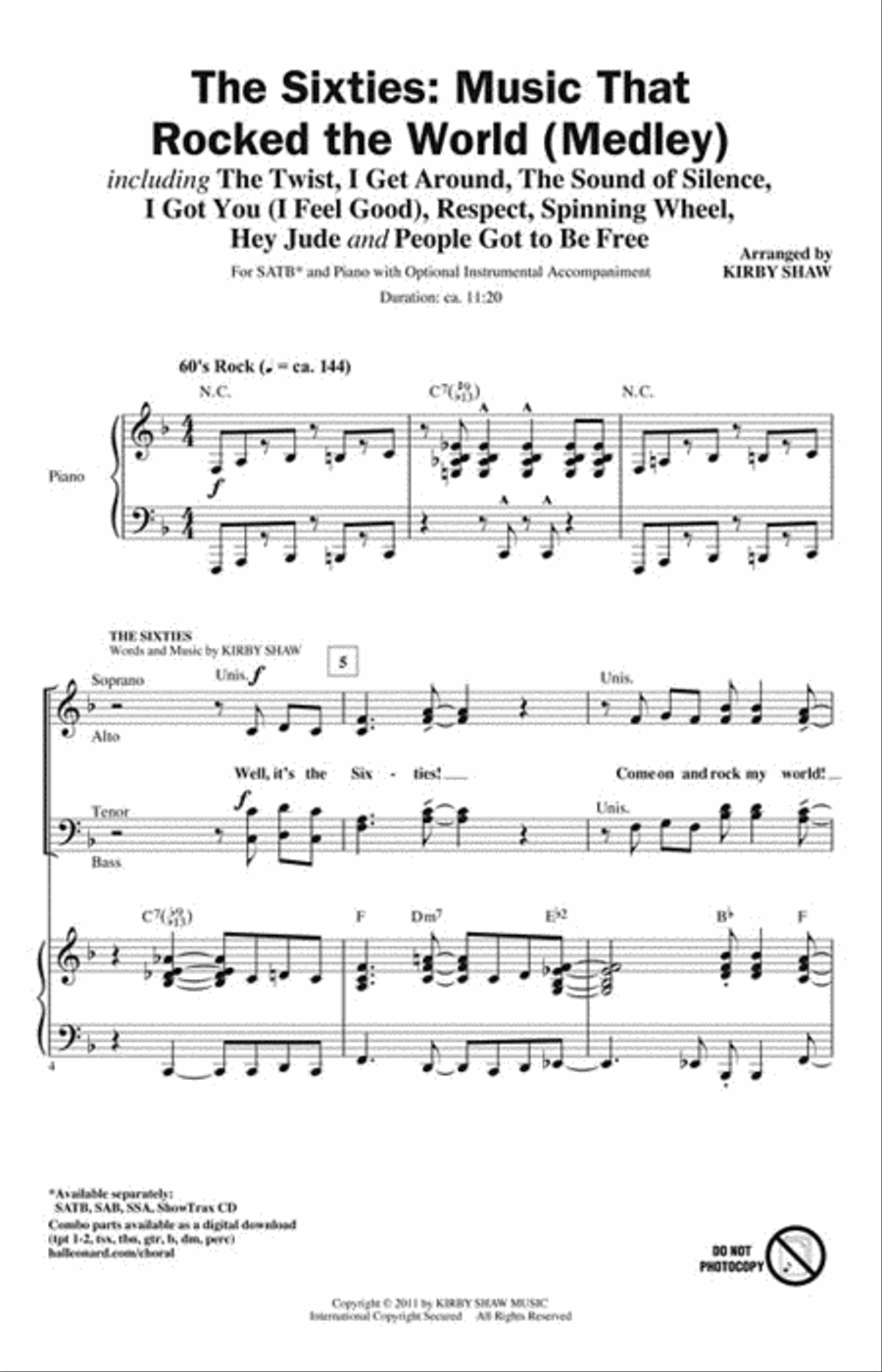 The Sixties: Music that Rocked the World 4-Part scores gallery preview page 2