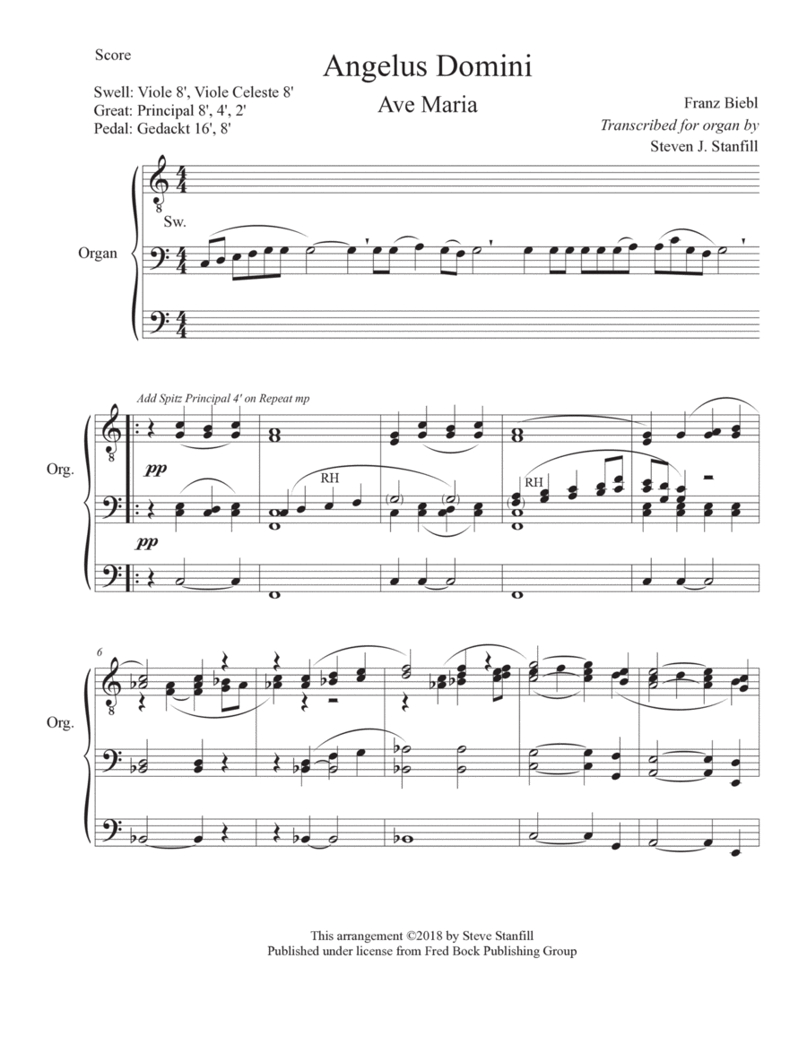 Angelus Domini (Ave Maria) Organ Solo Organ Solo scores gallery preview page 1