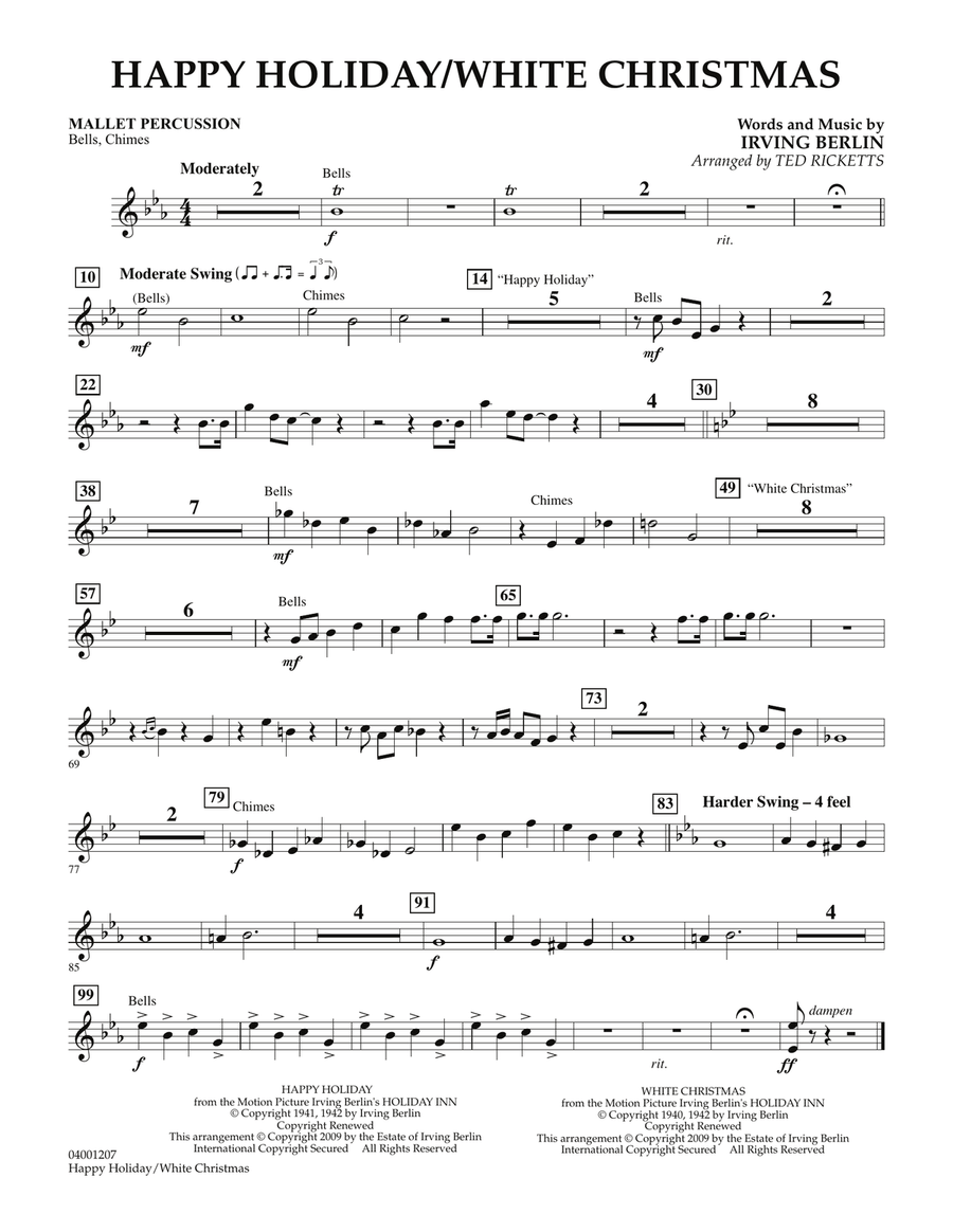Happy Holiday/White Christmas - Mallet Percussion Concert Band scores gallery preview page 1