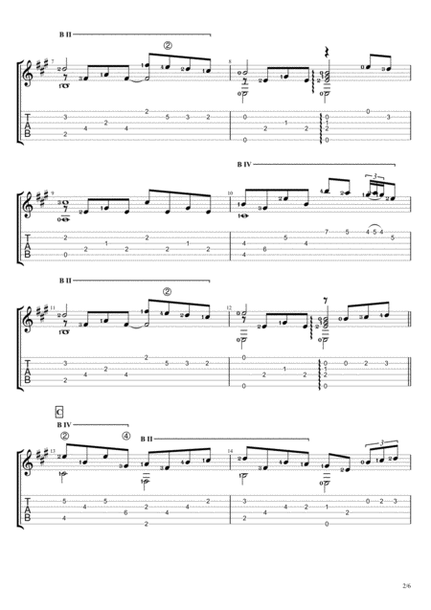 Going Where The Wind Blows (Solo Guitar Tablature) image number null