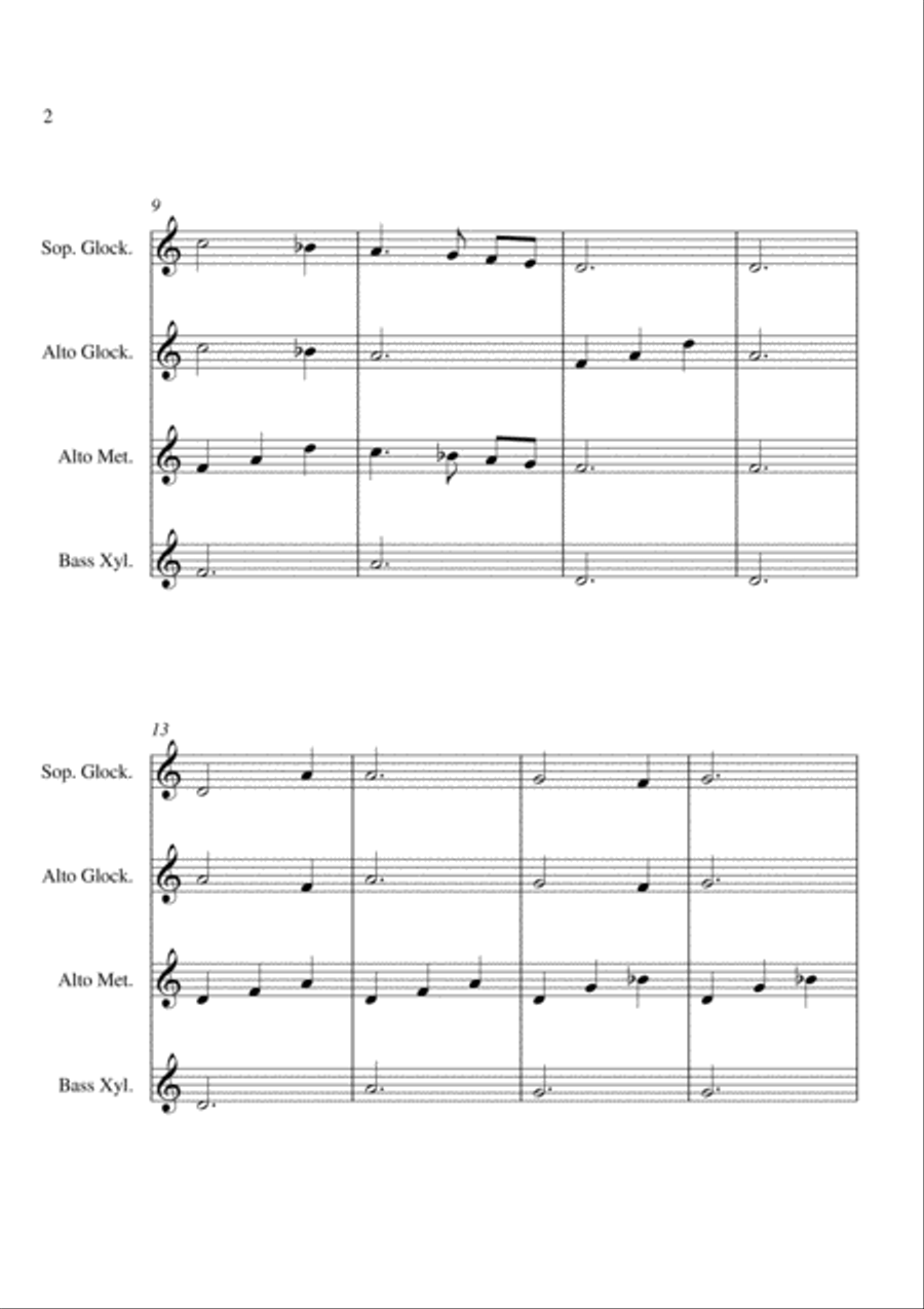 All The Pretty Little Horses - For Orff Ensemble Percussion Ensemble scores gallery preview page 2