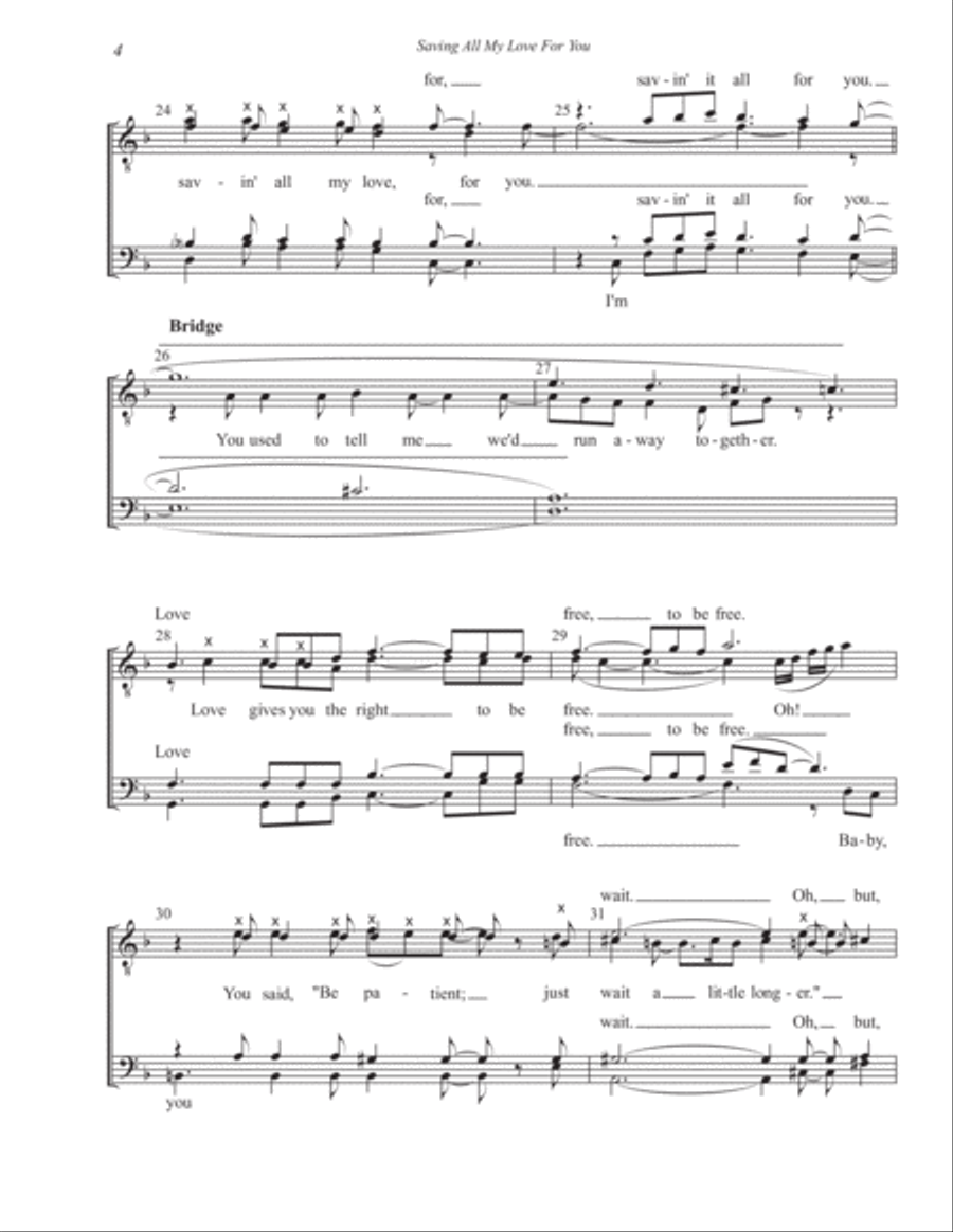 Saving All My Love For You TTBB scores gallery preview page 4
