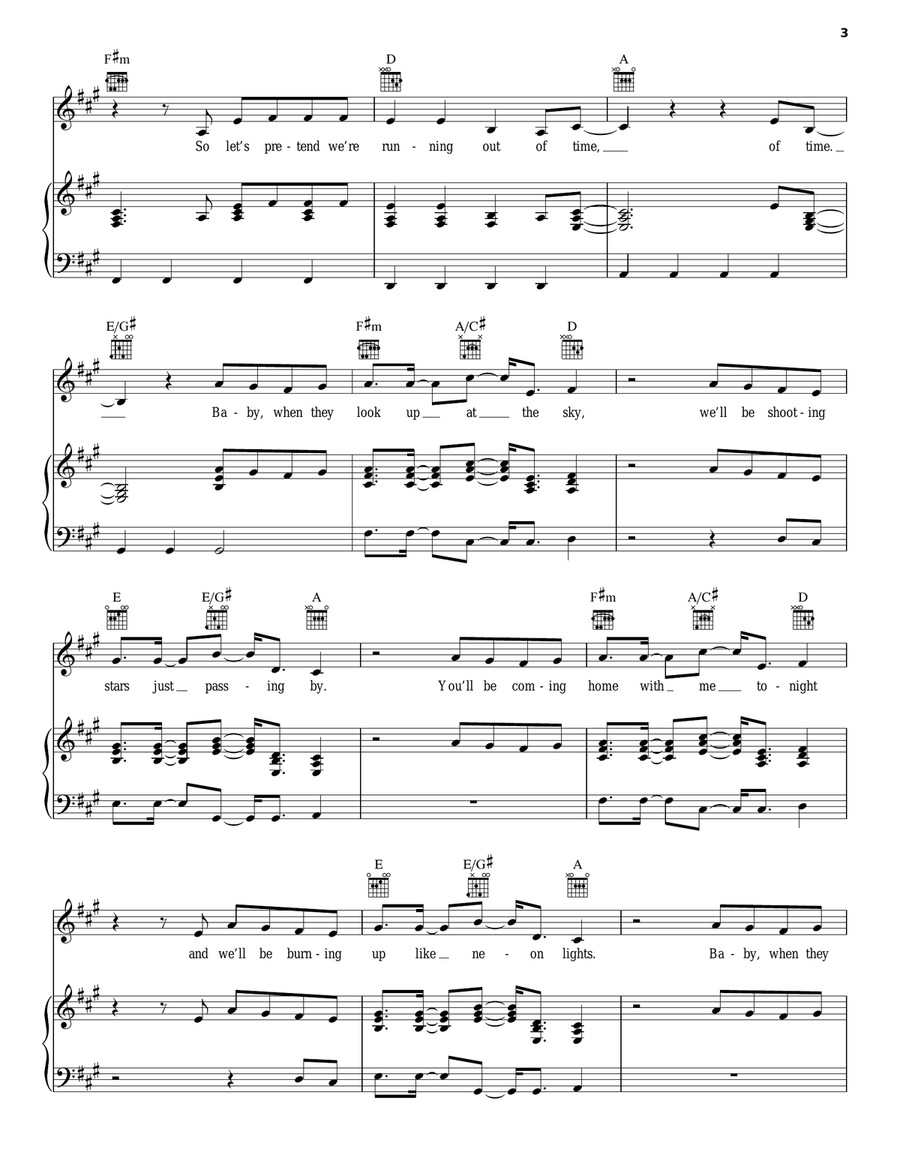 Neon Lights Neon Lights Acoustic Guitar scores gallery preview page 3