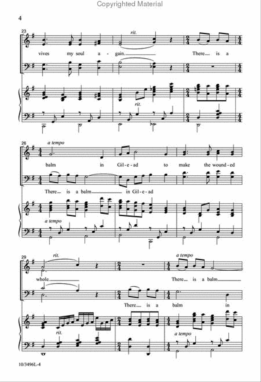 There Is a Balm in Gilead 4-Part scores gallery preview page 4