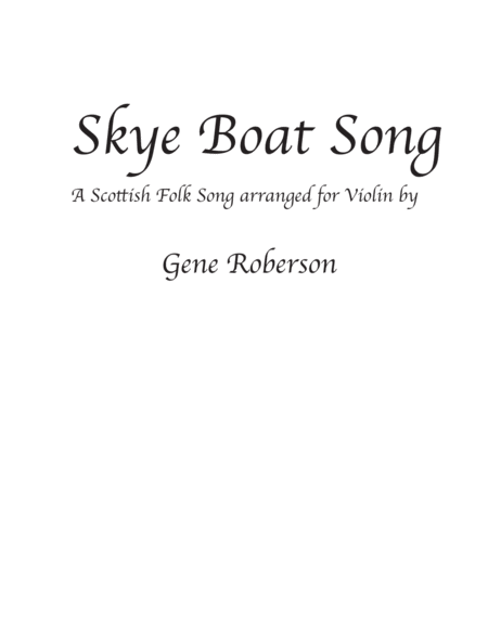 Skye Boat Song Violin Solo in G Major