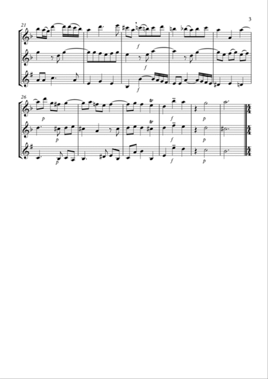 Trio Sonata No.1 Woodwind Trio scores gallery preview page 3