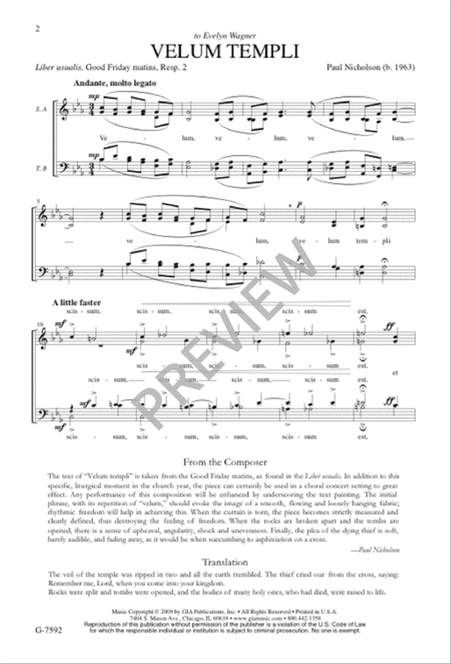 Velum templi 4-Part scores gallery preview page 2