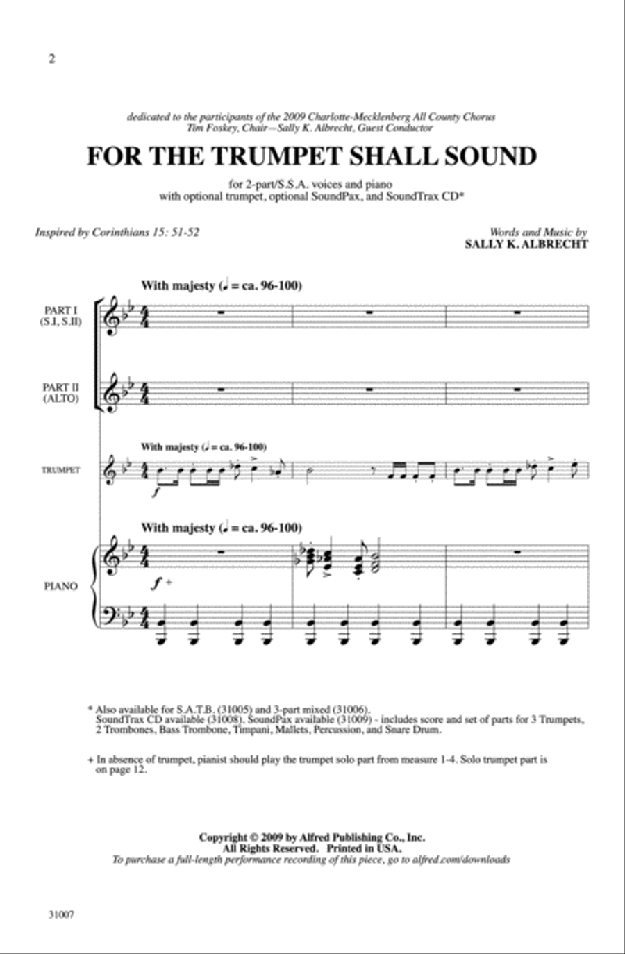 For the Trumpet Shall Sound 2-Part scores gallery preview page 2