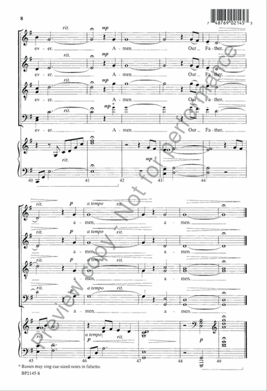 Our Father - SATB 4-Part scores gallery preview page 9