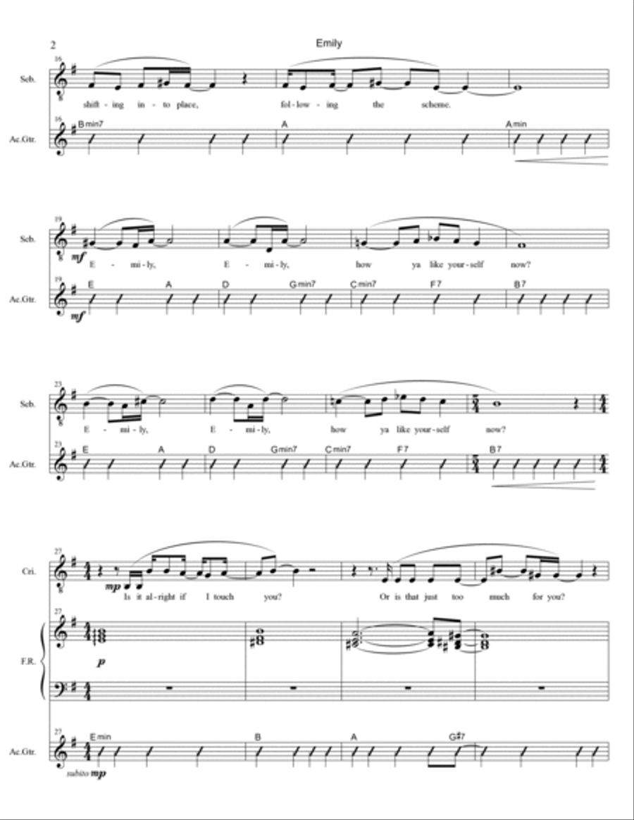 Emily Piano, Vocal, Guitar scores gallery preview page 2
