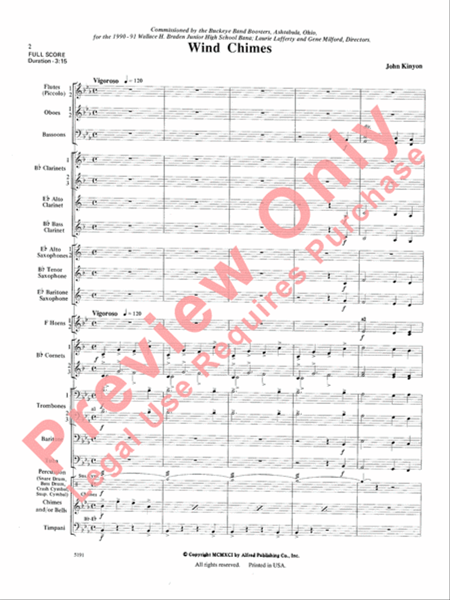 Wind Chimes Concert Band scores gallery preview page 3