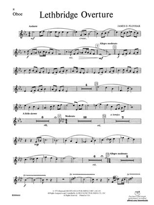 Lethbridge Overture: Oboe