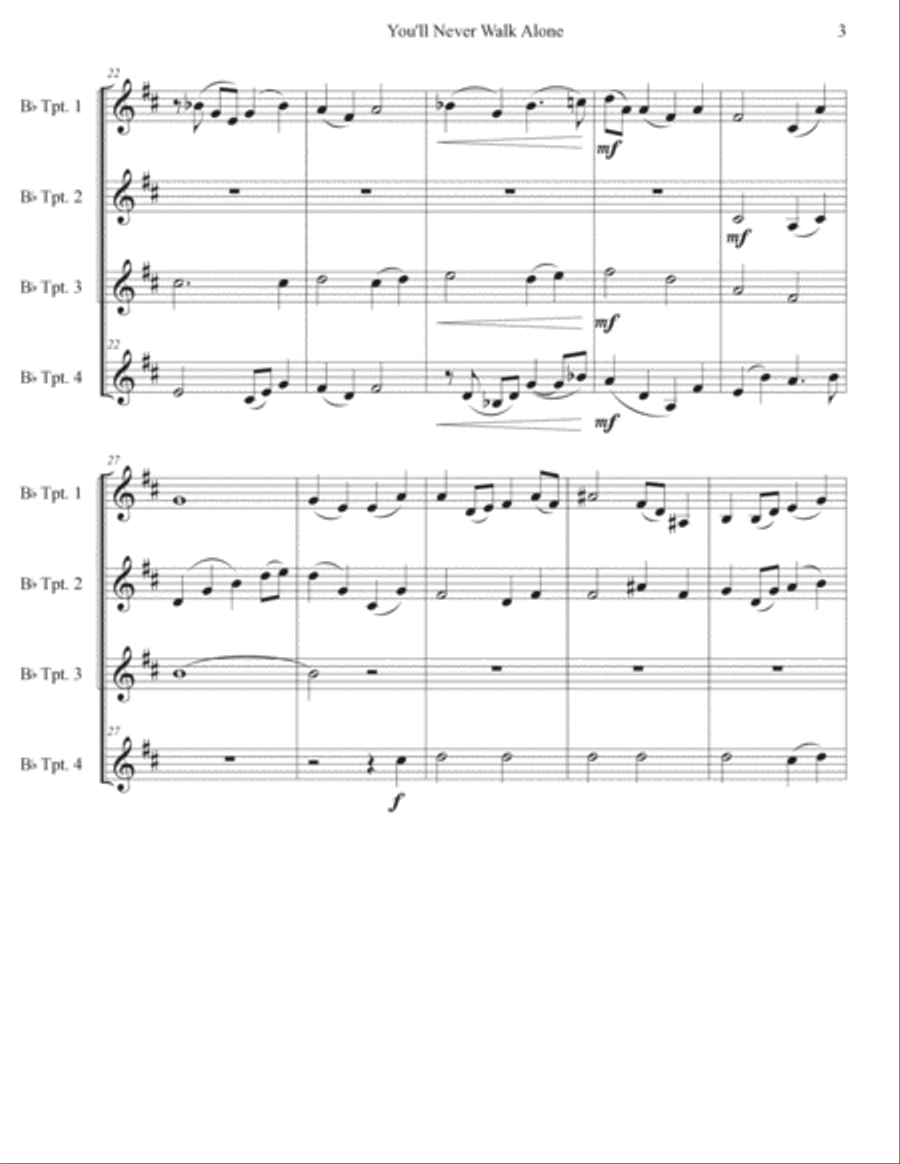 You'll Never Walk Alone Trumpet Solo scores gallery preview page 3