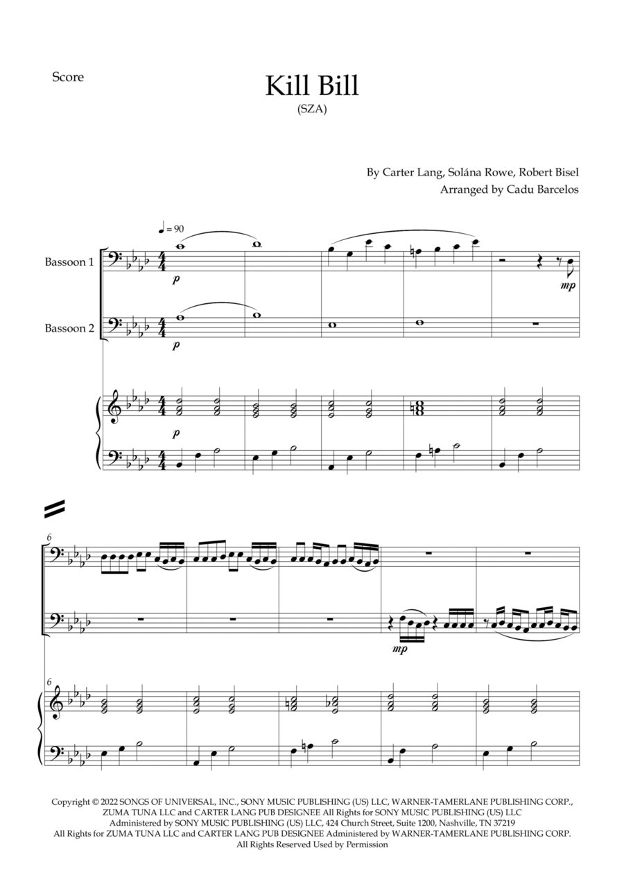 Kill Bill Woodwind Duet scores gallery preview page 1