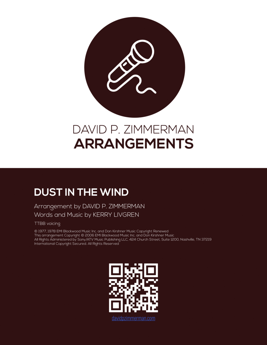 Dust In The Wind TTBB scores gallery preview page 1