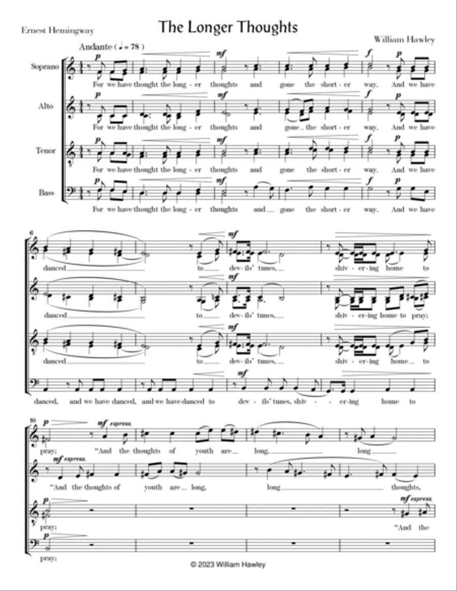 The Longer Thoughts Divisi scores gallery preview page 2