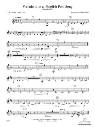 Variations on an English Folk Song: (wp) E-flat Tuba T.C.