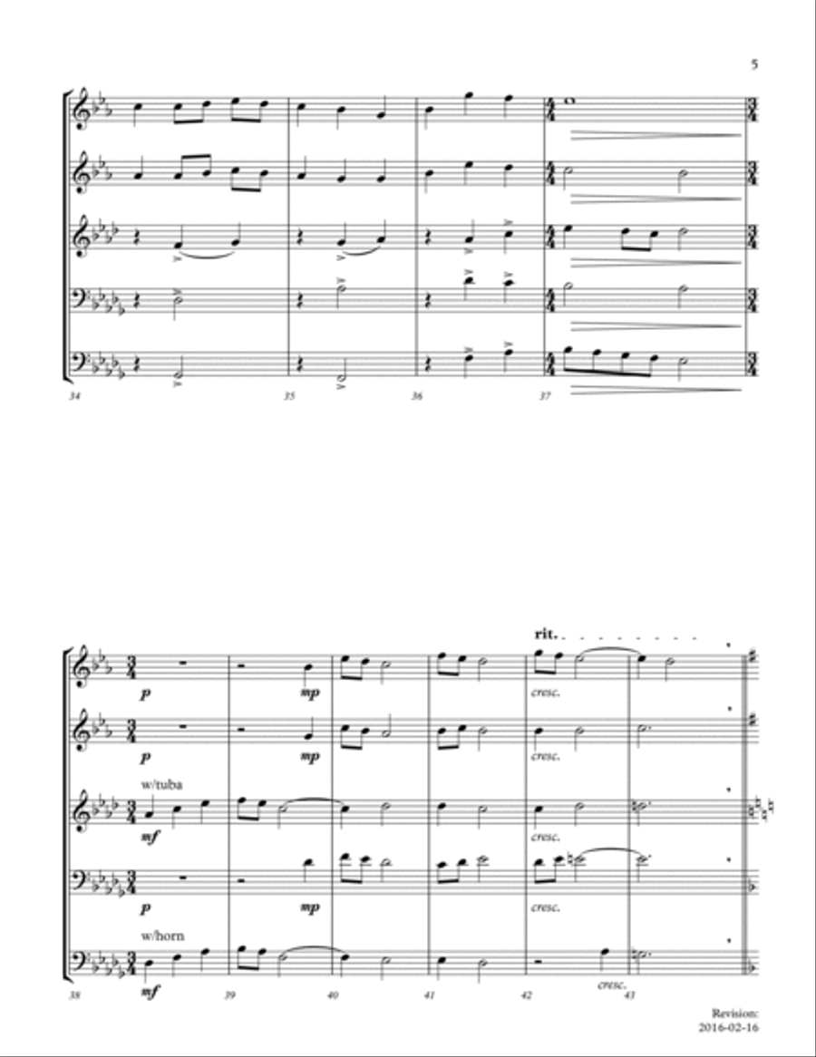 Be Thou My Vision Brass Ensemble scores gallery preview page 5