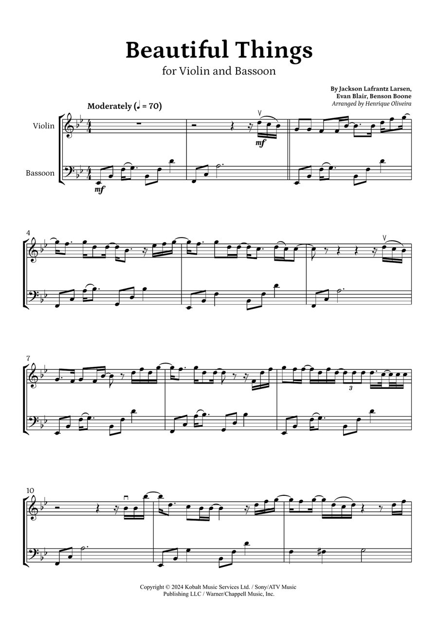Beautiful Things Chamber Music scores gallery preview page 1