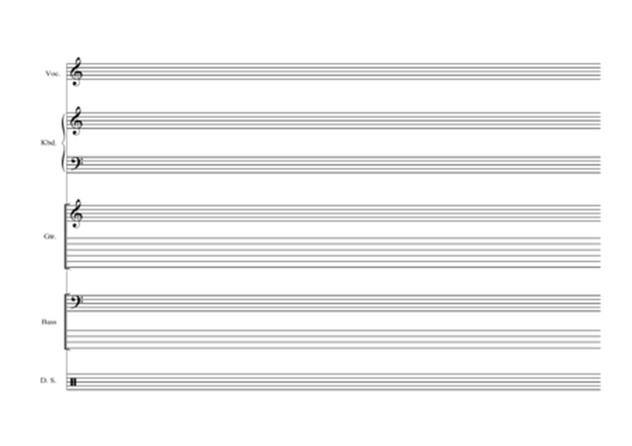 📝 Empty Blank Music Staff (Band Score)