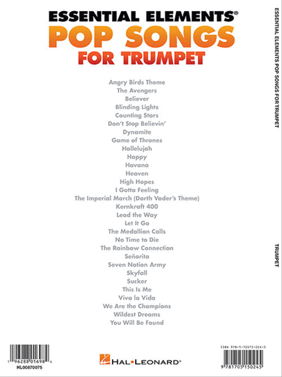 Essential Elements Pop Songs for Trumpet Concert Band Methods scores gallery preview page 7