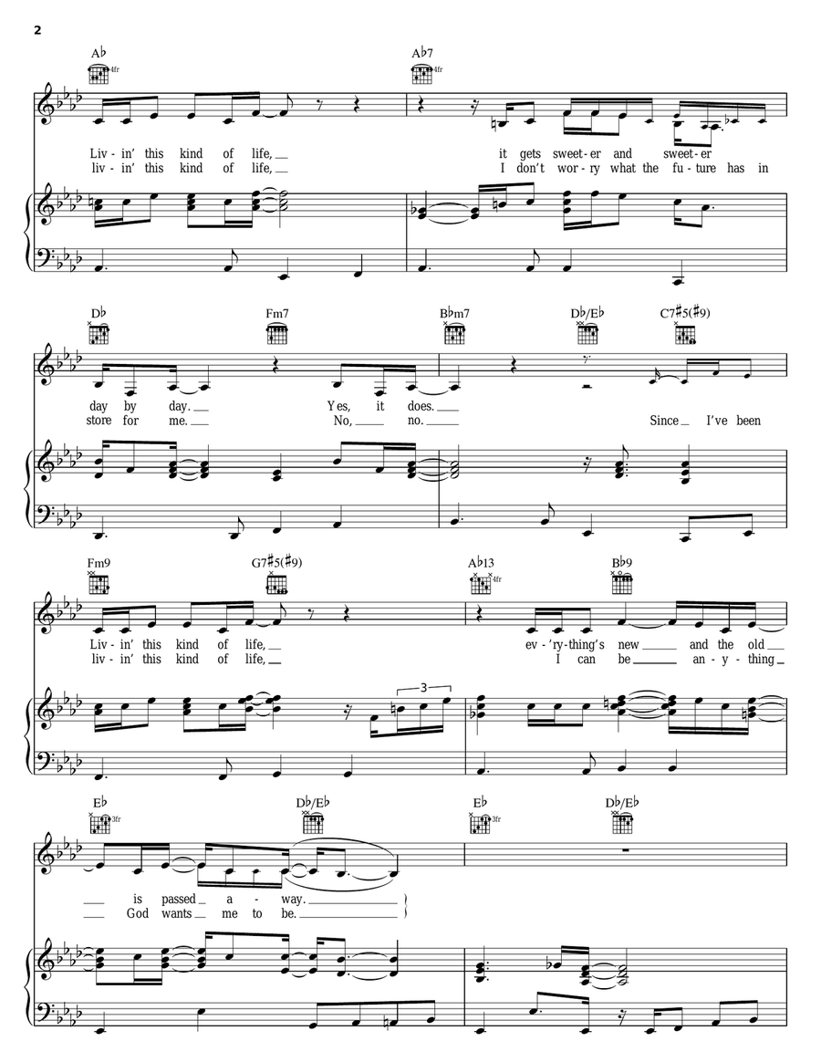 Livin' This Kind Of Life Piano, Vocal, Guitar scores gallery preview page 2