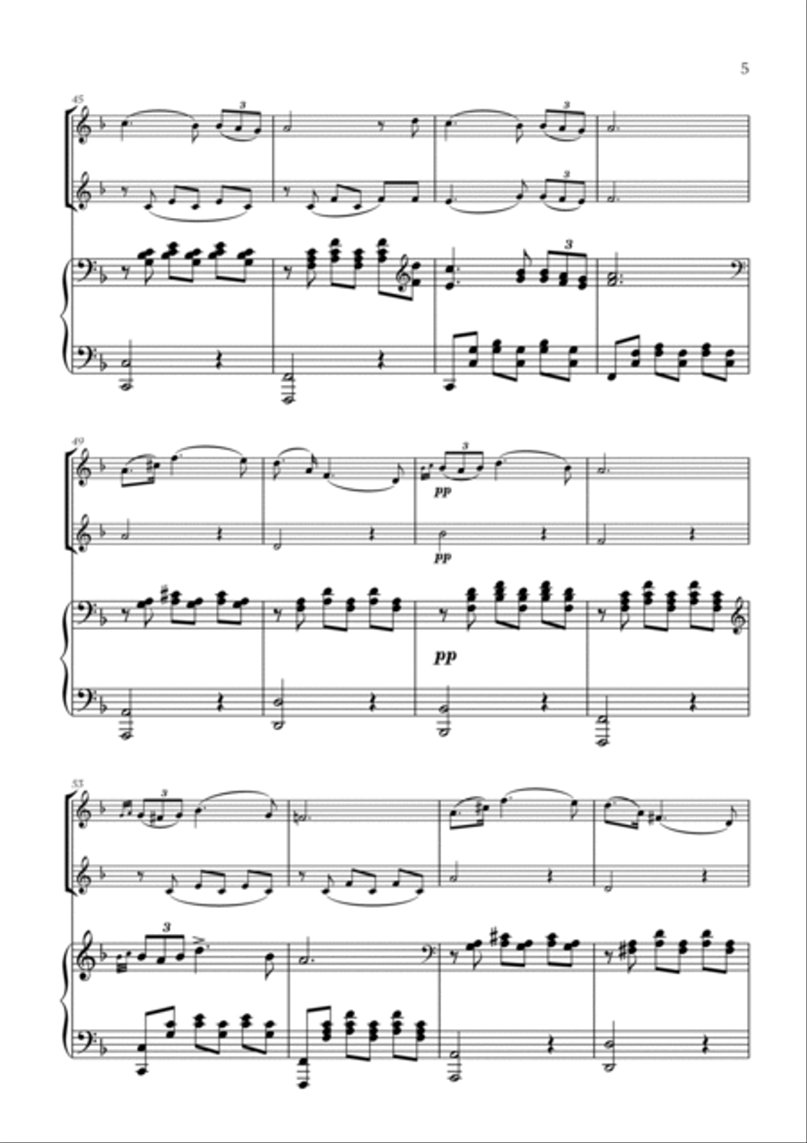 F. Schubert - Serenade (Ständchen) (D 889) (for Flute, Violin and Piano) Flute scores gallery preview page 5