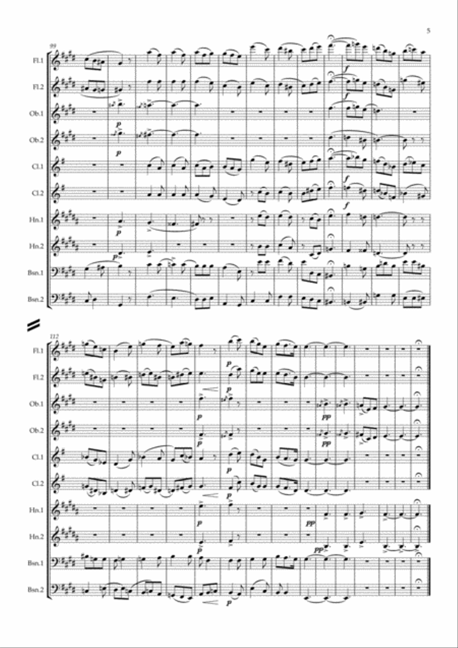 Berlioz: The Shepherd's Farewell (L'enfance du Christ, H130) - symphonic wind Christmas scores gallery preview page 5
