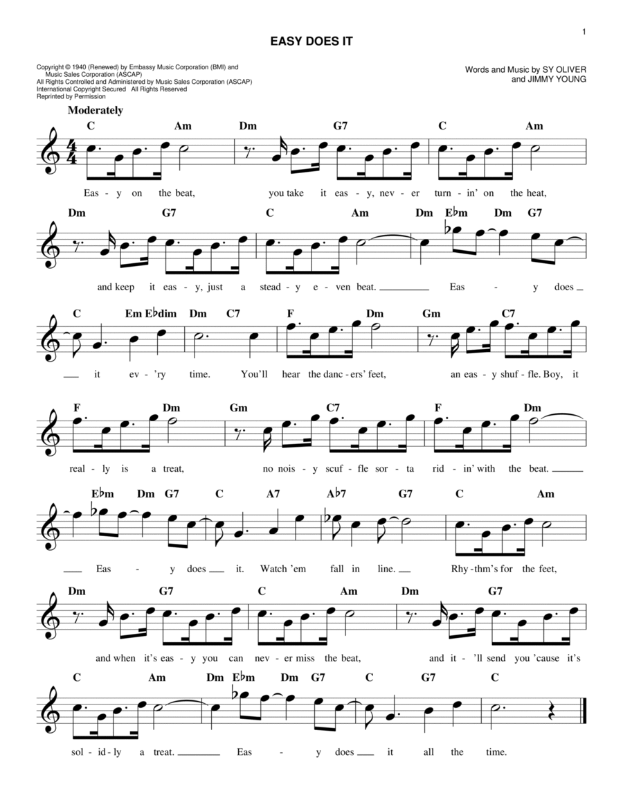 Easy Does It Piano scores gallery preview page 1