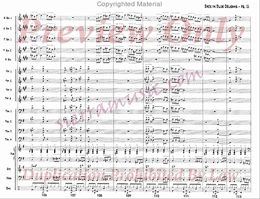Back In Blue Orleans Big Band scores gallery preview page 16