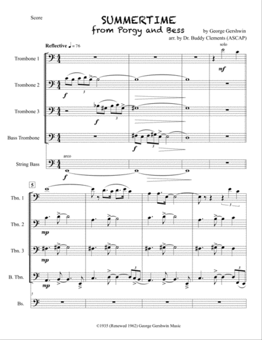Summertime Brass Ensemble scores gallery preview page 1