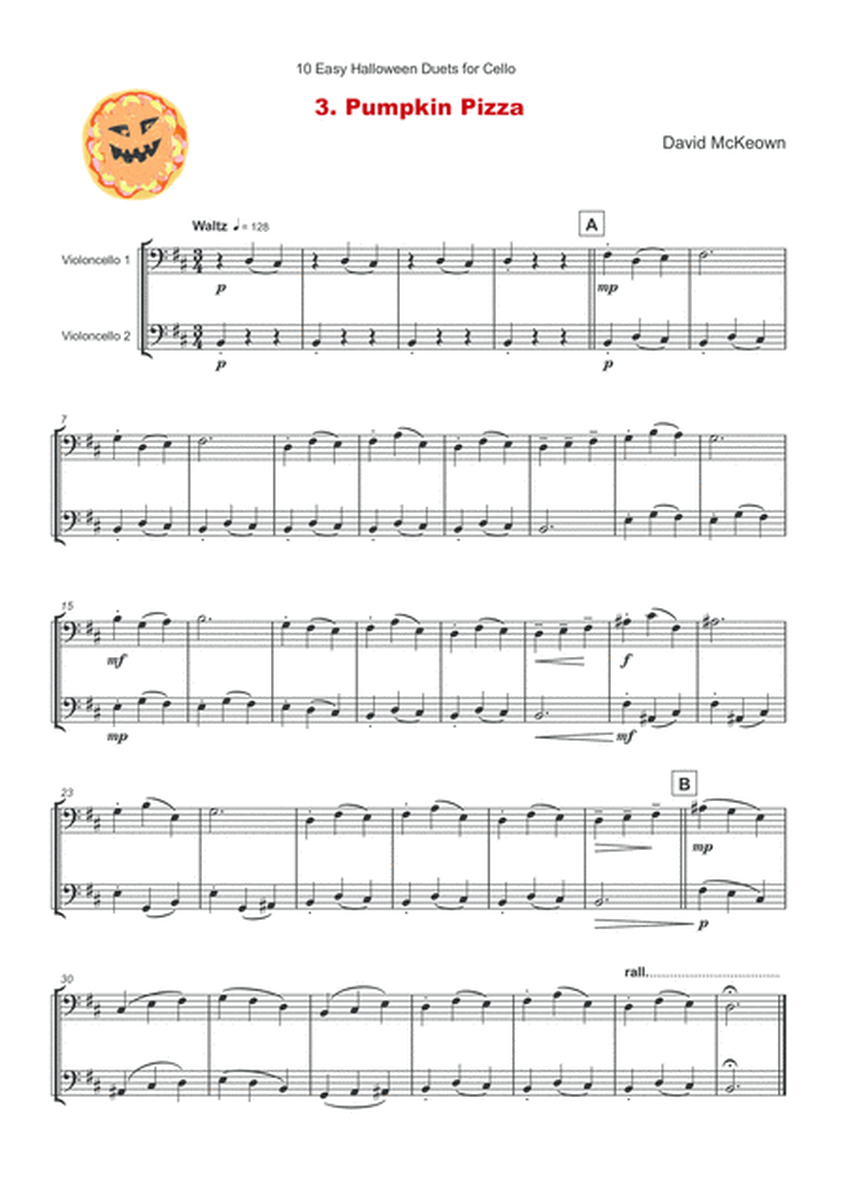 10 Easy Halloween Duets for Cello