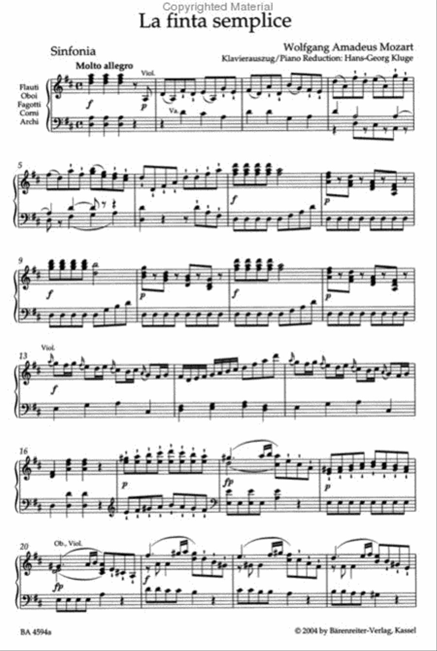 La finta semplice KV 51(46a) Bassoon scores gallery preview page 2