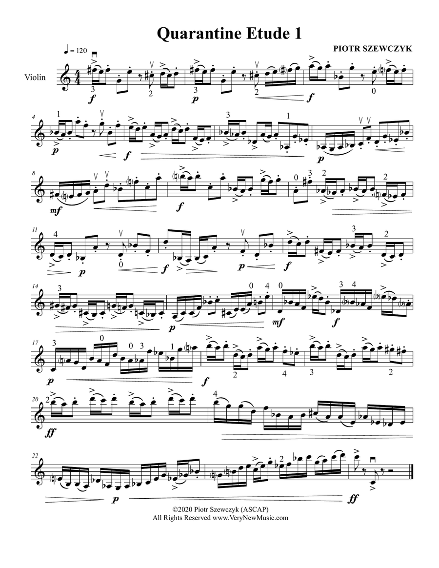 Quarantine Etudes for Violin Violin Solo scores gallery preview page 3