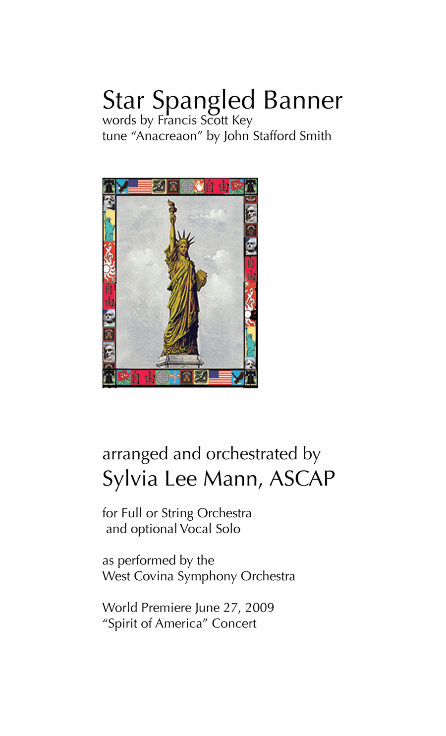 Star Spangled Banner for Orchestra and Voice Full Orchestra scores gallery preview page 1