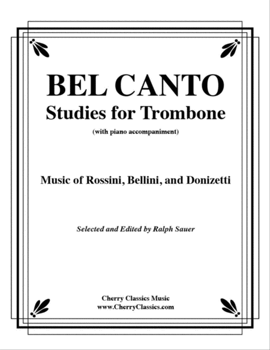 Bel Canto Studies for Trombone with Piano accompaniment Piano Accompaniment scores gallery preview page 1