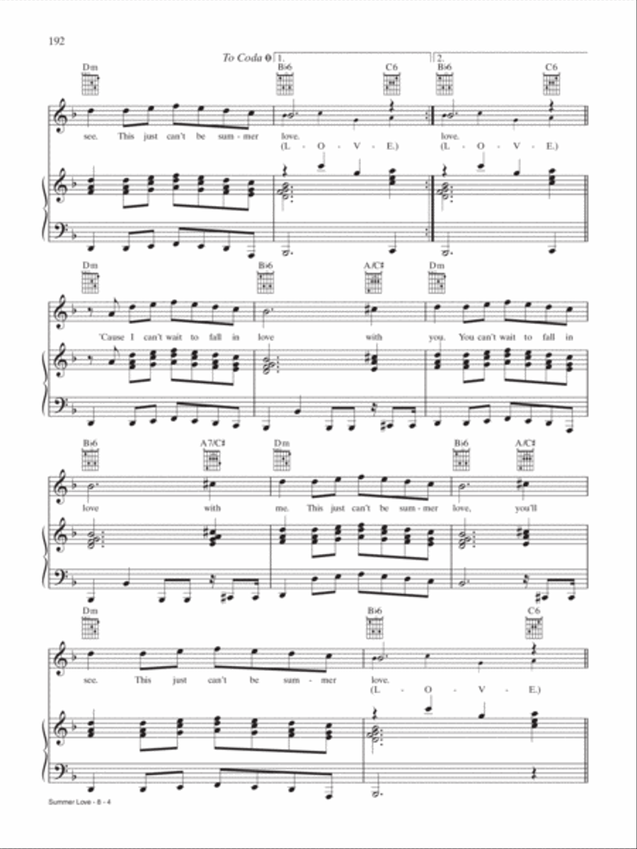 Summer Love Piano, Vocal, Guitar scores gallery preview page 4