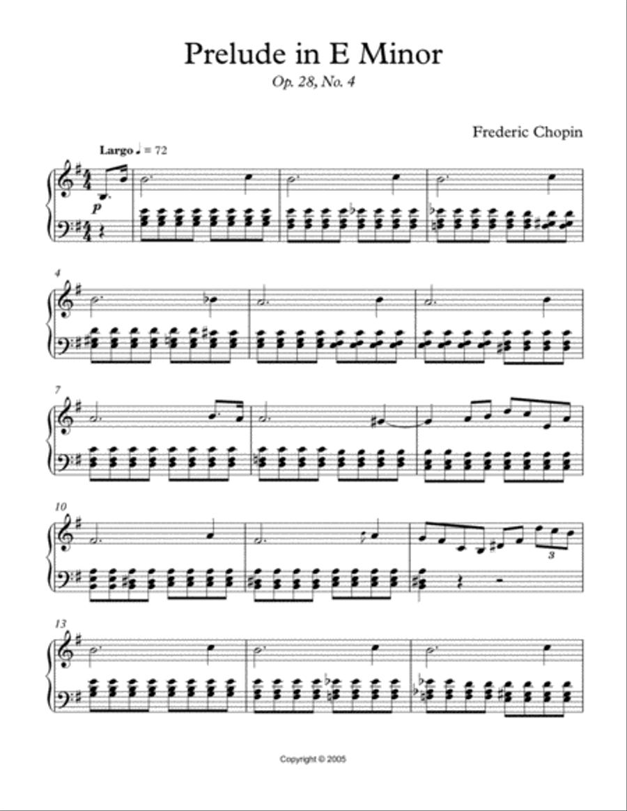 Prelude In E minor Piano Method scores gallery preview page 1