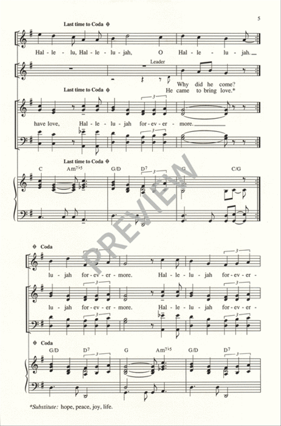 He Came Down 4-Part scores gallery preview page 6