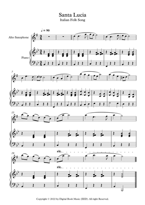 Book cover for Santa Lucia - Italian Folk Song (Alto Sax + Piano)