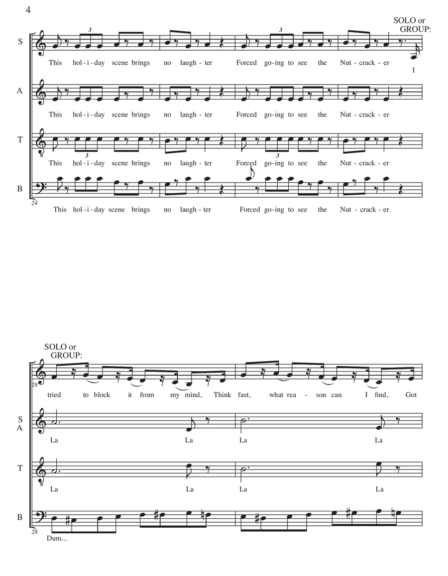 Nutcracker (as performed by Straight No Chaser) - SATB 4-Part scores gallery preview page 5