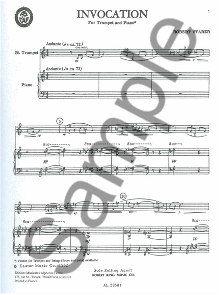 Invocation Tpt/pno Mfb 818 Trumpet Solo scores gallery preview page 2