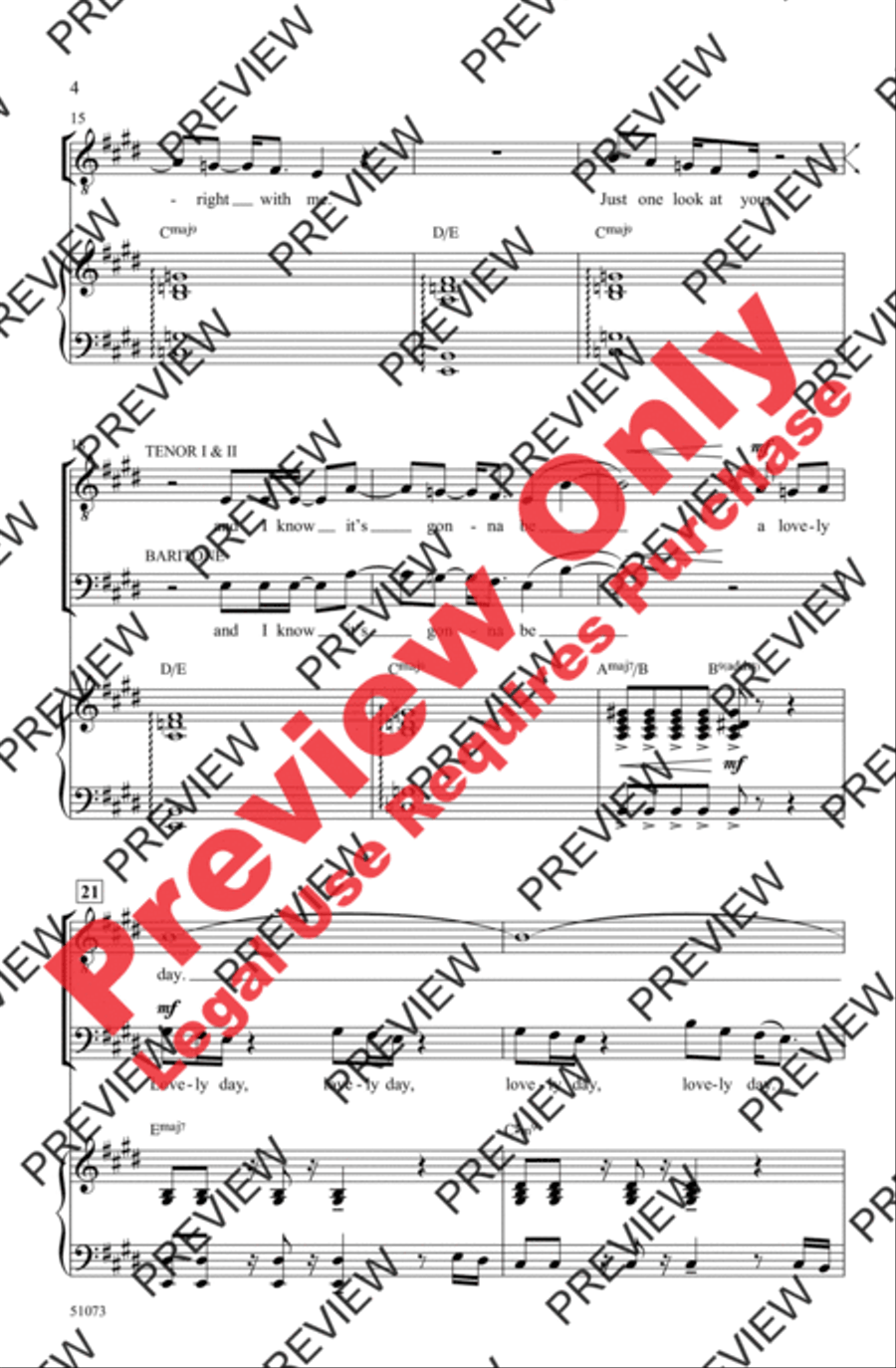 Lovely Day Men's Choir scores gallery preview page 4