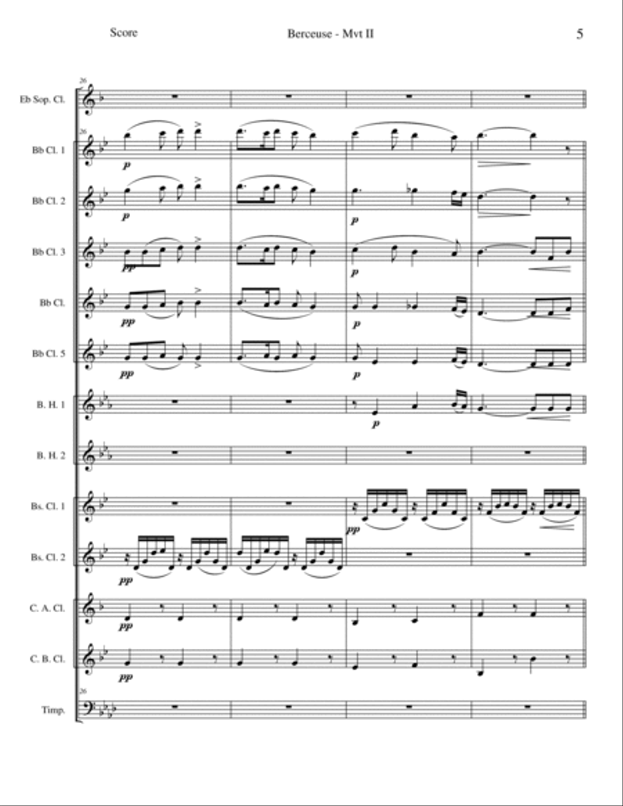 Berceuse from Caucasian Sketches Suite No. 2 Woodwind Ensemble scores gallery preview page 5