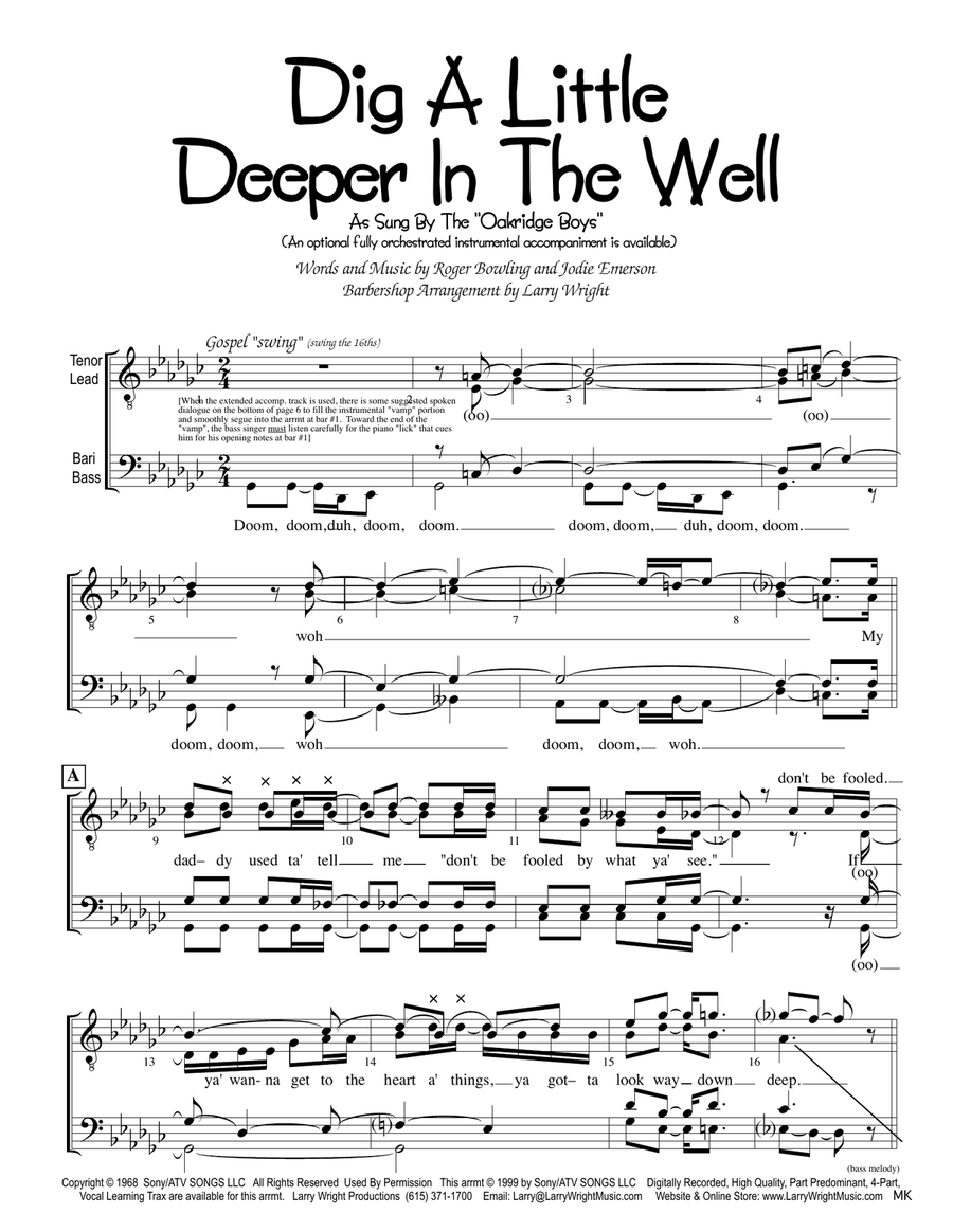 Dig A Little Deeper In The Well TTBB scores gallery preview page 1