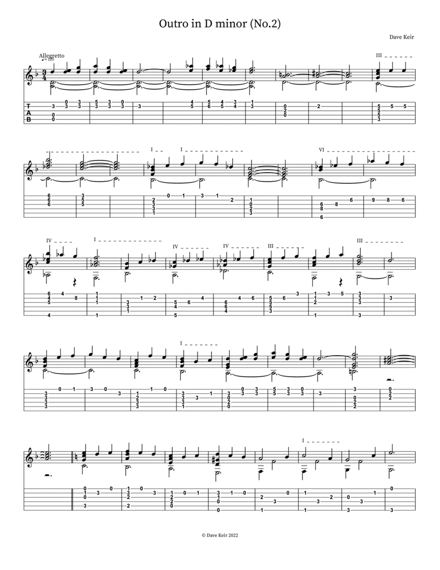 Outro in D minor (No.2) Outro in D minor (No.2) Part scores gallery preview page 1
